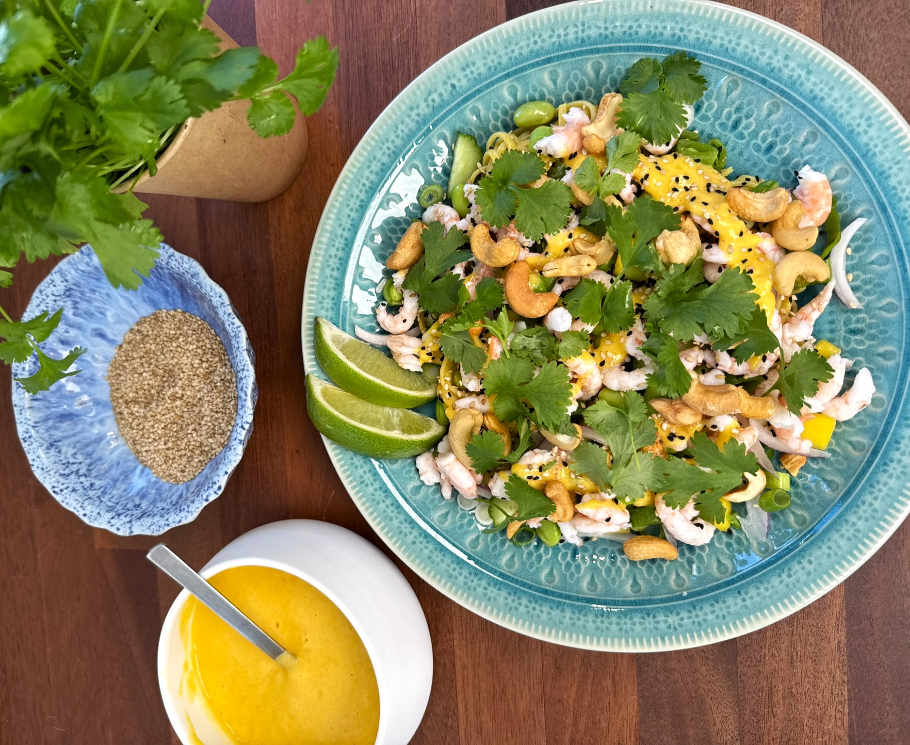 Asiatisk nudelsalat med rejer