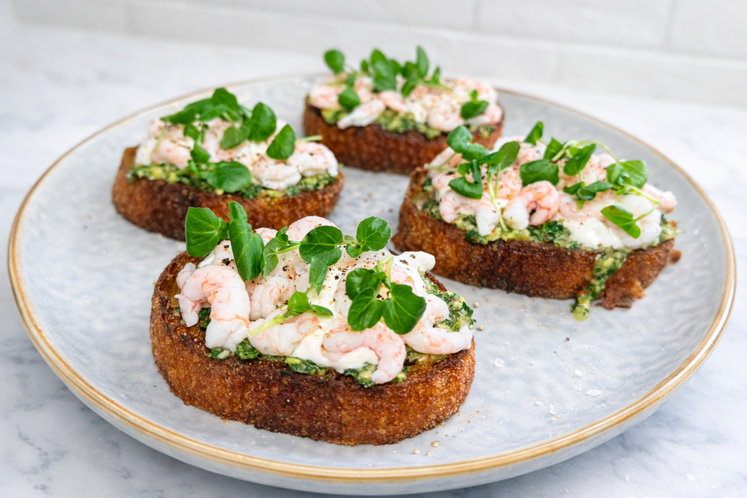 Rejemad med chimichurri, stracciatella og Skagensrejer