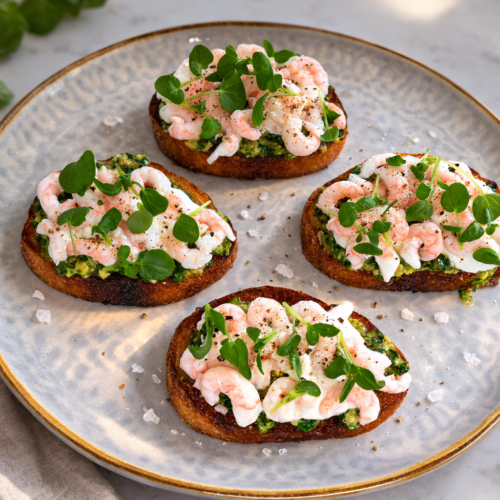 Rejemad med Skagensrejer chimichurri og straciatella